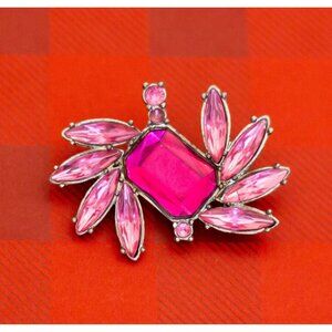 Vintage Pink Gemstone Brooch - O27